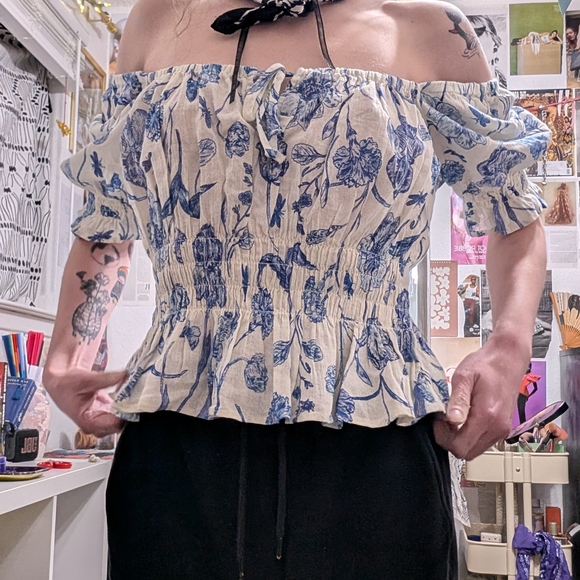 Floral Off-Shoulder Top - Picture 2 of 14